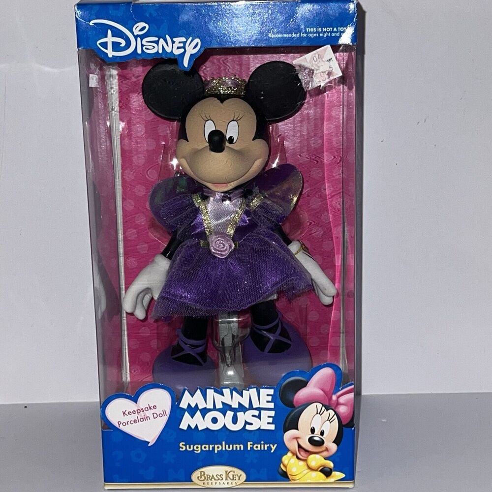 DISNEY MINNIE MOUSE Sugarplum Fairy BRASS KEY Porcelain Collectible Doll 2005